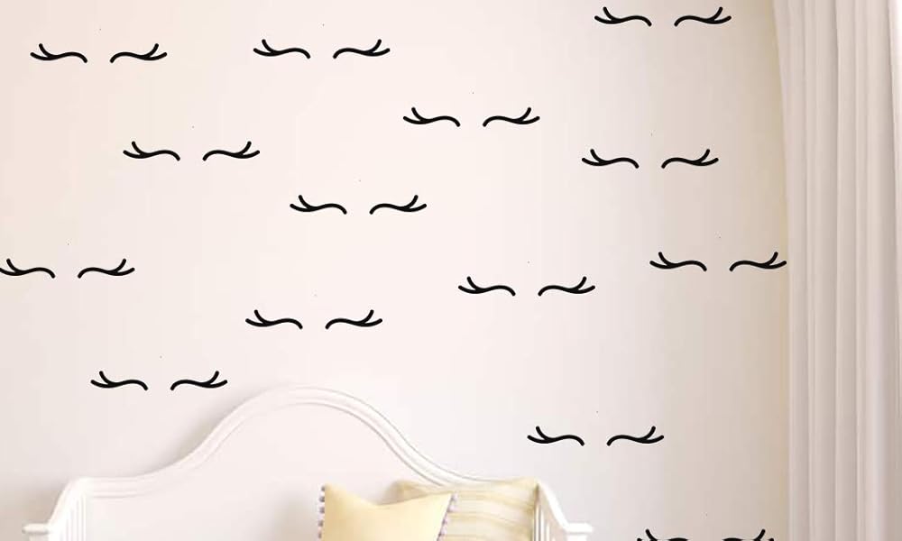 20 Unicorn Eyelash Decals, Baby Nursery Wall Decal, Girly Wallpaper, Mirror Stickers