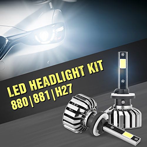 MTSBW H3/880/881 LED Headlight Bulbs Conversion Kit 12000LM 6000K DOT Approved, COB Chips Low Beam/Fog Light Bulb Xenon White