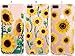 iPhone 8 Plus Case, iPhone 7 Plus Case, [3-Pack] CarterLily Watercolor Flowers Floral Pattern Soft Clear Flexible TPU Back Case for iPhone 7 Plus iPhone 8 5.5'' - Sunflowers