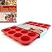 Silicone Mini Muffin Pan and Valentine Cupcake Maker 24 Cup, Red, Plus Muffin Recipe Ebook