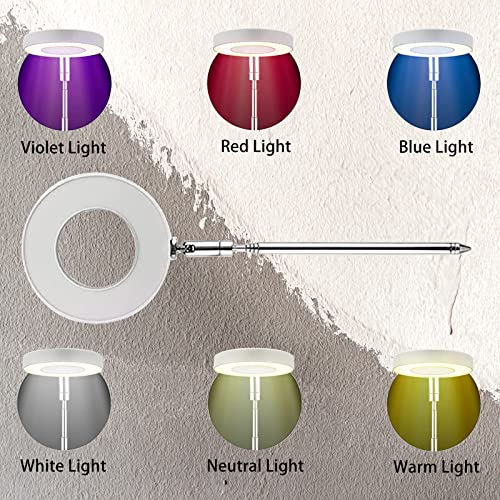 Grow Light, Turbomol Full Spectrum Grow Light, Grow Lights for Indoor Plants, 2 Different Light Modes Three Color Switching, Height Adjustable, Auto On/Off Timer 3/9/12H, 9 Dimmable Levels, Pack of 2