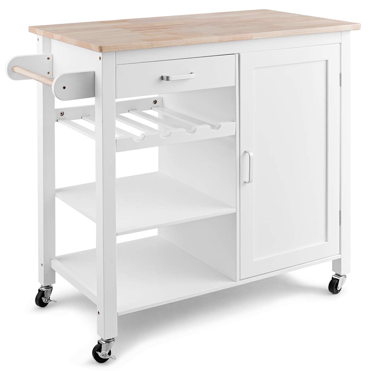Giantex Kitchen Cart, Kitchen Island Cart with Towel Rack, Rolling