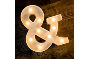 Foaky LED Letter Lights Sign Marquee Light Up Letters Sign for Night Light Wedding/Birthday Party Battery Powered Christmas Lamp Home Bar Decoration(&)