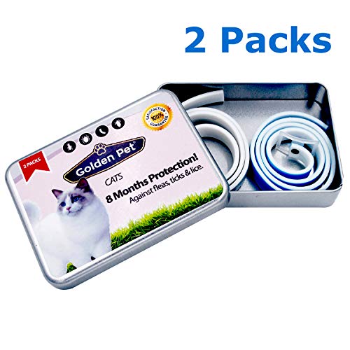 GoldenPet Cat Flea Collar 2 Pack 8Months Cat Flea Collar Treatment