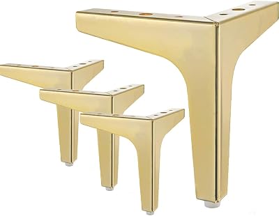 La Vane 6 Inch Diamond Triangle Gold Metal Furniture Legs Set of 4