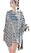 Simplicity Women's Oversized Stripe Beach Bikini Swimwear Cover-up,Black Stripes