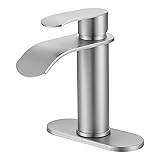 WOWOW Waterfall Bathroom Faucet Single