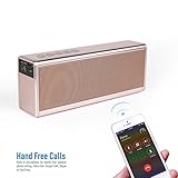 Superway Portable Wireless Bluetooth Speaker, 20W Powerful Sound with Enhanced Bass, 4000mah Battery, and Built-in Mic, work with iPhone, iPad, Samsung, Nexus, THC, Laptop and More , Gold