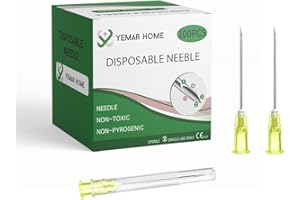 YEMAR HOME 20 Gauge Needle, 20 Gauge Hypodermic Needle, （100 Pack）for Injections, Scientific Labs, Industrial Dispensing Accessories