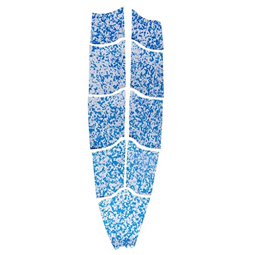 surfboard Traction Pad Full Deck Grip Foot Pad, Set of 9 Pcs Kitesurf Kiteboard Blue+White