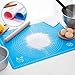 DYQWT Large Massive Pastry Fondant Silicone Work Rolling Baking Mat with Measurements GJD01,Blue