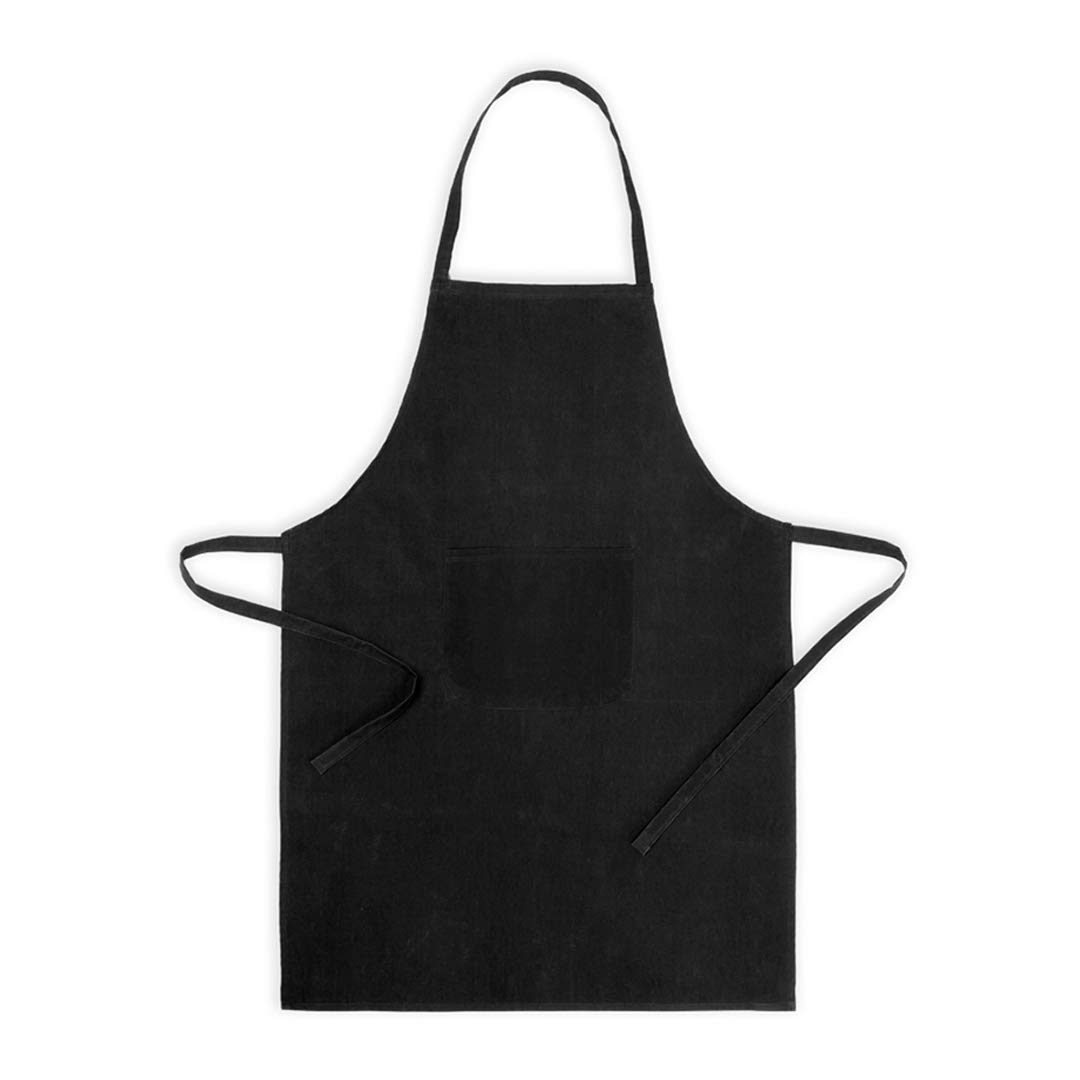 eBuyGB Plain Chefs Apron with Bib Pockets Adjustable Chefs Apron 7 Colours BBQ Cooking Waiter Waitress Café Bistro (Black)