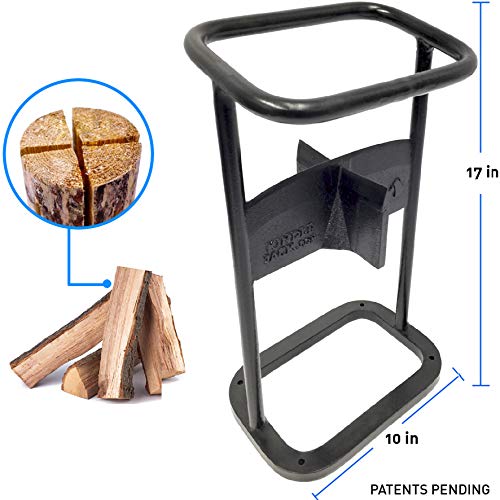 EasyGoProducts Jack Axe Wedge Firewood Kindling Tool Cuts 4 Ways - Wood Log Cracker Splitter-Patent Pending