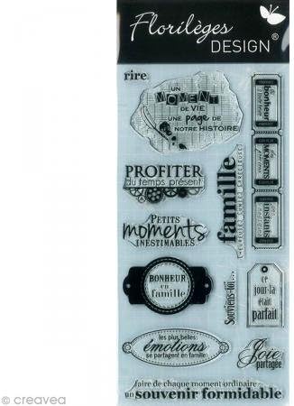 Tampon Scrapbooking Bordure Sapins Florilèges Design - Tampon Caoutchouc Sur Bois Beige 4x15x2,5 Cm