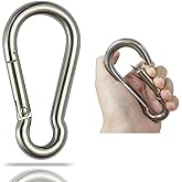 GRANDBUY Large Spring Snap Hook Carabiner, 304 Stainless Steel Heavy Duty Carabiners Clip, Stainless Steel Spring Snaps Hooks Carabiners Outdoor