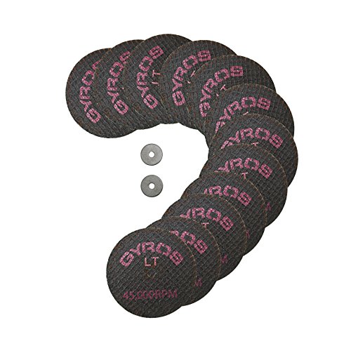 Gyros 1 Â½â€ Cut-Off Wheels, Fiberglass Reinforced, Low-Tensile Strength -12 Pack. Works with Dremel Tools For Materials Such As Wood, Aluminum, Stone, Ceramic, Copper And Brass. Made in USA