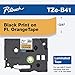 Brother Genuine P-touch TZE-B41 Tape, 3/4" (0.7") Wide Standard Laminated Tape, Black on Fluorescent Orange, Laminated for Indoor or Outdoor Use, Water-Resistant, 0.7" x 16.4' (18mm x 5M), TZEB41 primary