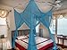 OctoRose Four Post Mosquito Net for Bed Canopy -Fits Queen, King, California King Beds-Indoor & Outdoor Use- Ivory