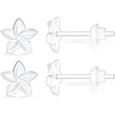 KMEOSCH 6 Pairs Invisible Plastic Post Earrings For Sensitive Ears - Clear, Sports & Work