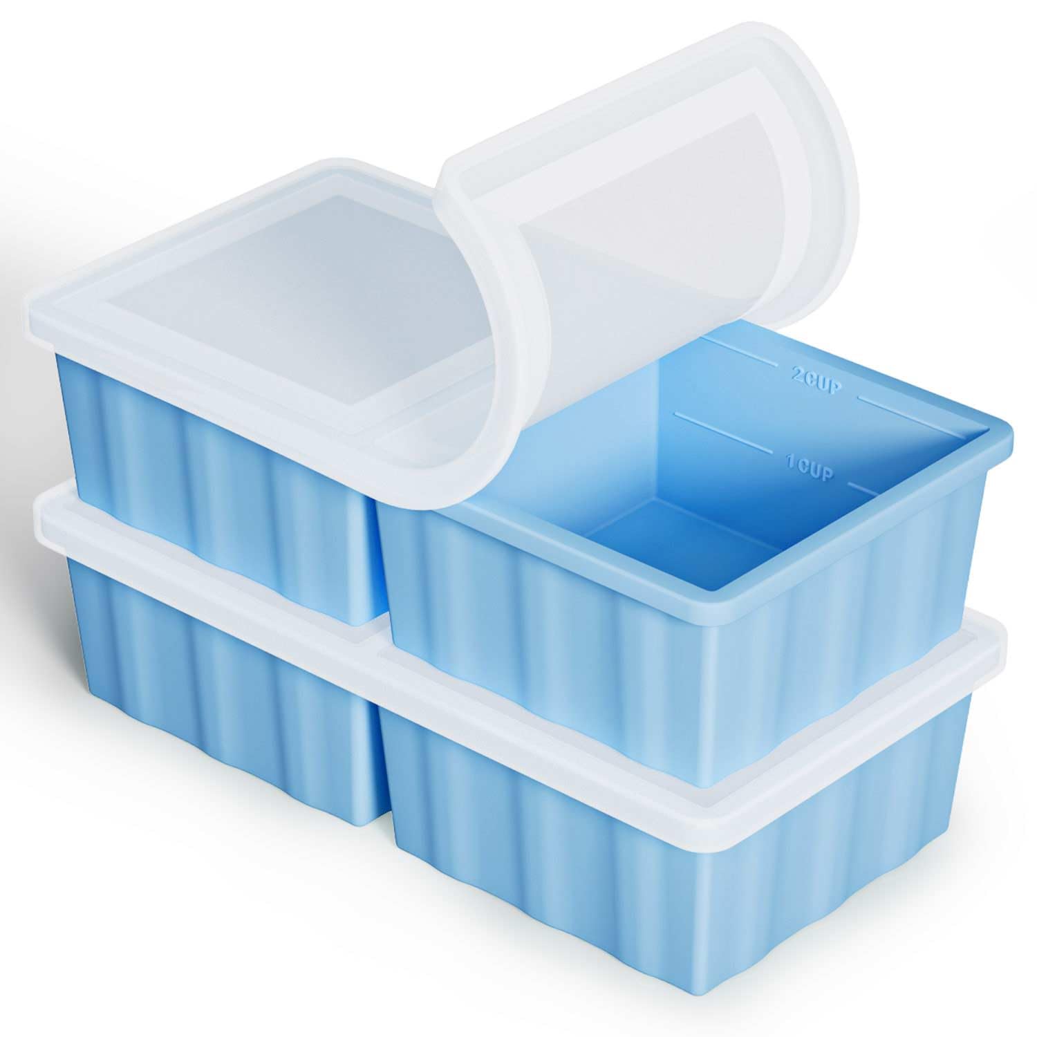 Silicone Freezer Tray for Soup Ice Cubes: 2-Cup