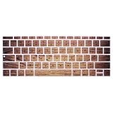 MOSISO Silicone Keyboard Cover Compatible MacBook Pro 13 Inch 2017 & 2016 Release A1708 Without Touch Bar, MacBook 12 Inch A1534 Protective Skin, Wood Grain