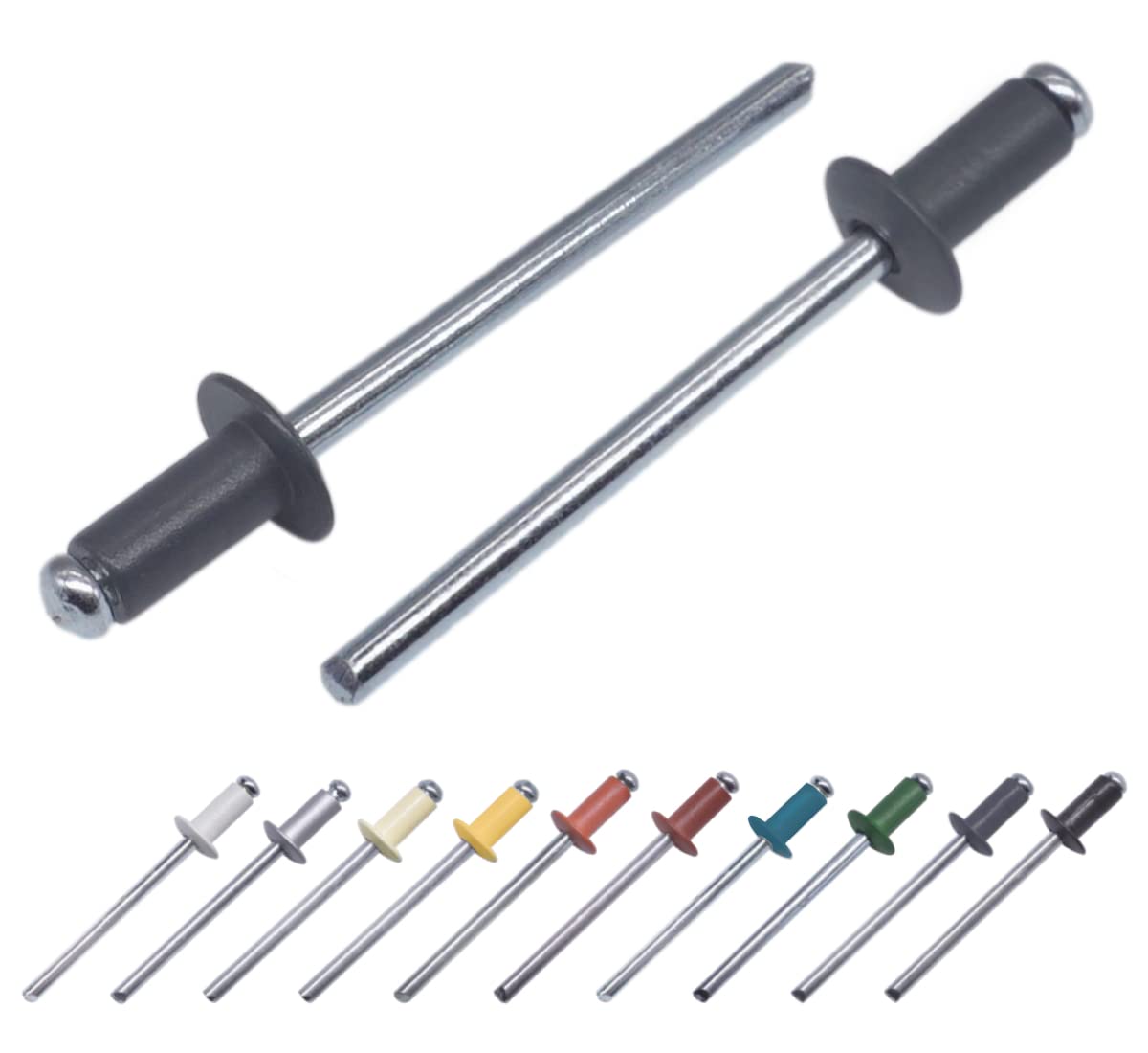 Marcopol (Pack of 50 pcs) Painted Blind Rivets 3.2 x 8 mm, Dome Head, DIN 7337, Aluminum Rivet and Steel Mandrel, Pop Rivets (50, Anthracite Grey RAL 7016)