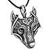 LANGHONG 1PCS Nodic Vikings Wolf Head Pendant Necklace Original Animal Jewelry Wolf Head hange …