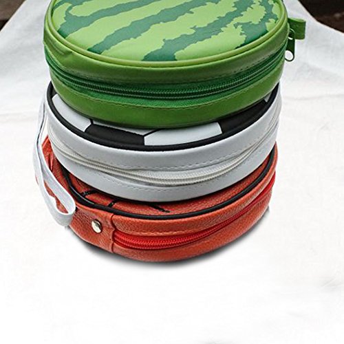 Lzttyee Creative PU Leather Round 24-disc CD Storage Case Bag Portable DVD Organizer Wallet Holder for Home/Car/Office (Watermelon) - Thumbnail 5