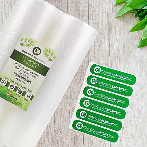 Commercial Bargains 4 Vacuum Food Sealer Saver Storage Bag Rolls 11" Wide 50' FT Long Bulk Freezer