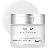 DAERA Glow-Fit Serum Pad, Dual-Sided Exfoliating & Hydrating Toner Pads for Pore Care and Dead Skin Removal with Moringa Seed & Hyaluronic Acid for Sensitive Skin, 60 Pads (190g, 6.70 fl. oz)