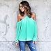 Sunward(TM)Women Fashion Irregular Strapless Chiffon Tops (Medium, Green)