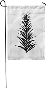 no brands Decoration Flag The Vectorized Drawing of Palm Leaf and Written Phrase Sunday Thick Fabric Double Sided Home Garden Flag 12 x 18 Inch