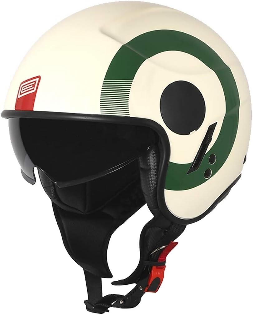 JET HELMET ORIGINAL SIERRA GREEN-RED-MATT WHITE SIZE S