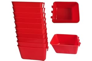 ORIBUKI 10 Pack Chicken Feeder Waterer Hanging 16 OZ Rabbit Water Cup Cage Bird Food Dishes Pigeon Feeding Watering Bowl with Hooks Bunny Poultry Coop Drinker Quail Seed Treats Dispenser