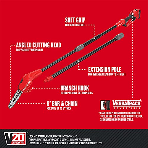 CRAFTSMAN V20 Pole Saw, 14Foot, Cordless (CMCCSP20M1) Pricepulse