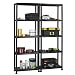 VonHaus 5 Tier Garage Shelving Unit with Wall Brackets (Pack of 2) - Black Plastic Interlocking Utility Storage Shelves - Each Unit: 68 x 24 x 12 inches primary