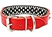 Dogs Kingdom Red Faux Leather Spiked Studded Dog Collar 2
