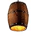 Newrays Antique Wood Wine Barrel Pendant Lamp Hanging Rustic Unique Kitchen Bar Ceiling Lamp Light Fixtures (S)