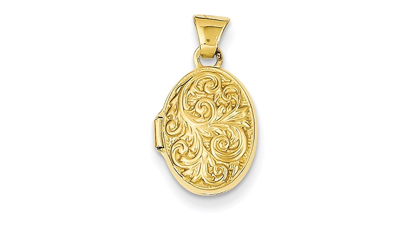 Paisley 14K Gold Oval Locket 
