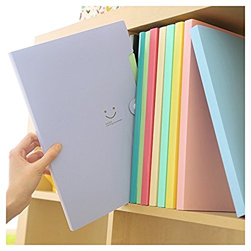FHEAL Expanding File Folders 5 Pockets Plastic Expandable File Jackets A4 Letter Size,4 Color Accordion Folder Document Holder for School Office Travel