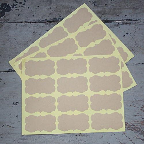 Plain Brown Kraft Ornate Shape stickers x 36 - Wedding / Craft / Scrapbooking