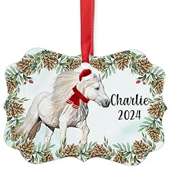 White Scottish Highland Pony Christmas Ornament