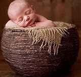 AiXiAng Newborn Baby Photo Props Basket Infant Photography Prop Handmade Woven Round Basket