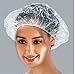 100 PCS Clear Disposable Plastic Shower Caps Large Elastic Thick Bath Cap For Women Spa,Home Use,Hotel and Hair Salon,Pack of 100 Individually Wrapped
