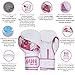 Kickboxing Gloves Boxing Gloves for Women Ladies Girls Leather Training Bag Sparring Pink Mitts Muay Thai Kick Boxing Gloves (White, 12oz)