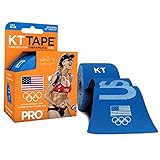 KT TAPE PRO Synthetic Elastic Kinesiology 20 Pre-Cut 10-Inch Strips, Therapeutic Tape, PRO USA Blue
