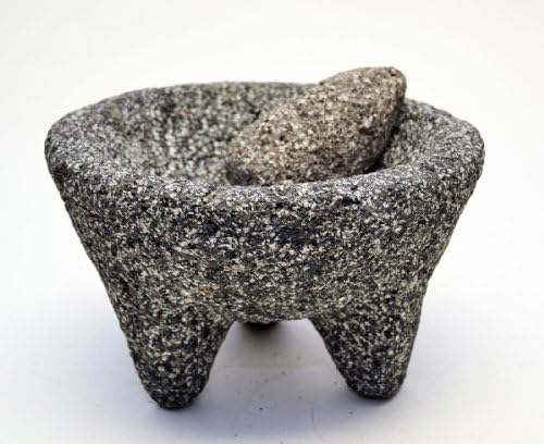 Molcajete, Mortar & Pestle, Basalt Volcanic Rock-7.75d X 5 3/8h by Laredo Import