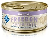 Blue Buffalo Freedom Grain Free Natural Adult Pate Wet Cat Food, Indoor Chicken 5.5-oz cans (pack of 24)