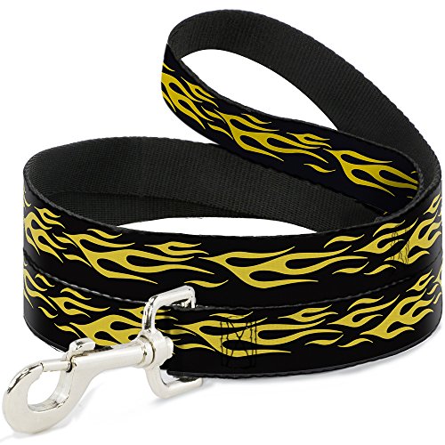 Dog Leash Flame Yellow 6 Feet Long 1.5 Inch Wide