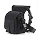 YUMQUA Tactical Drop Leg Pouch, Multi-purpose Bag Military Canvas Drop Leg Bag Motorcycle Thigh Bag Pouch Tool Bag for Outdoor Hiking Cycling Working -Black
